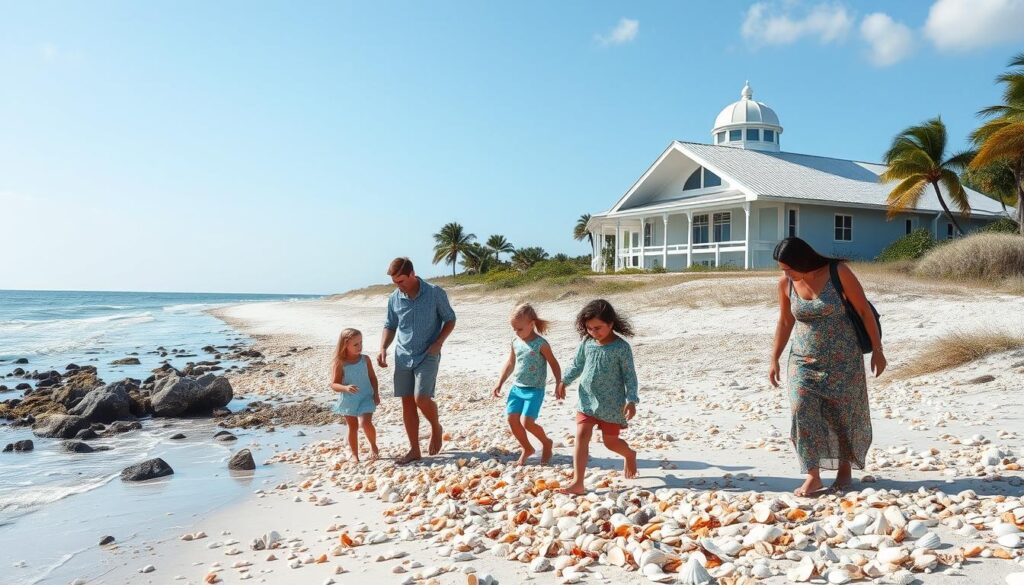 Sanibel Island shell collecting with kids